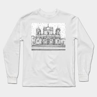 NOTO Cathedral - SICILY - ITALY - pencil portrait Long Sleeve T-Shirt